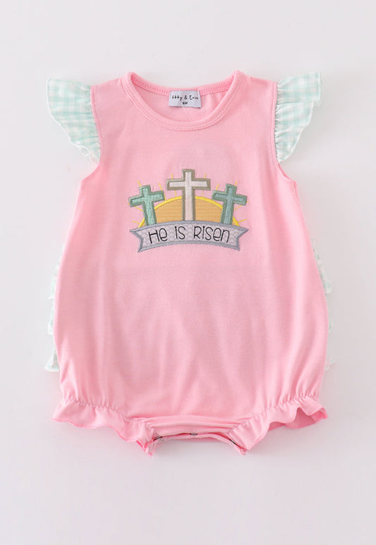 He is Risen - pink baby girl bubble