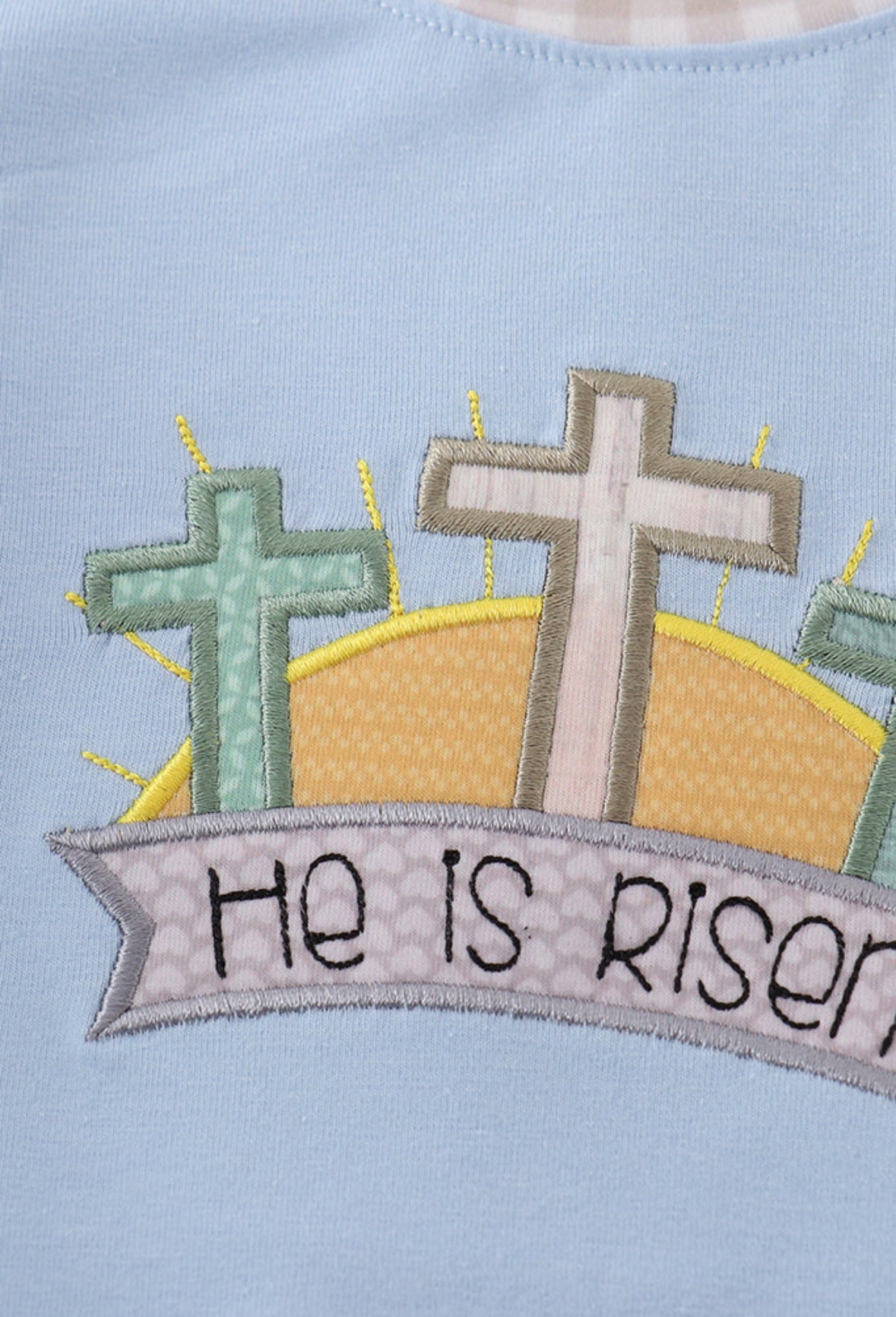 He is Risen - blue baby boy bubble