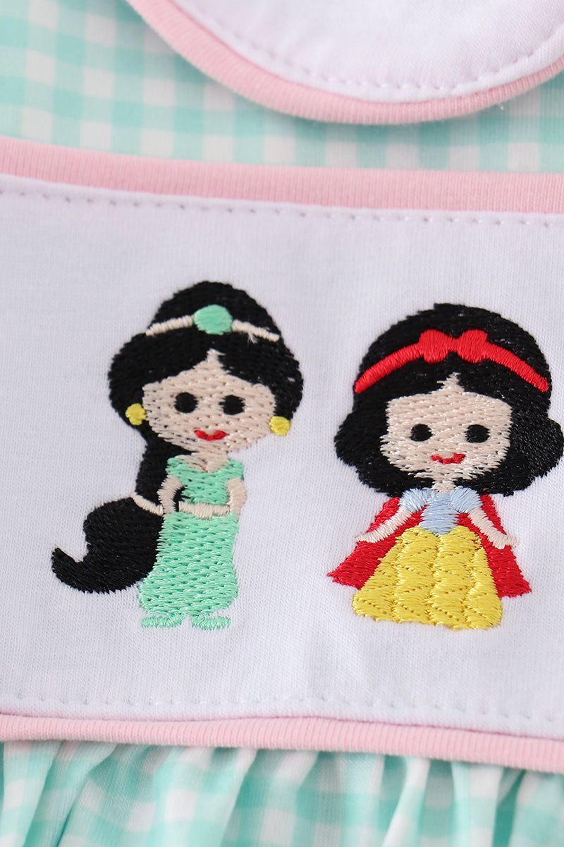 Green Princess Embroidered - baby girl bubble