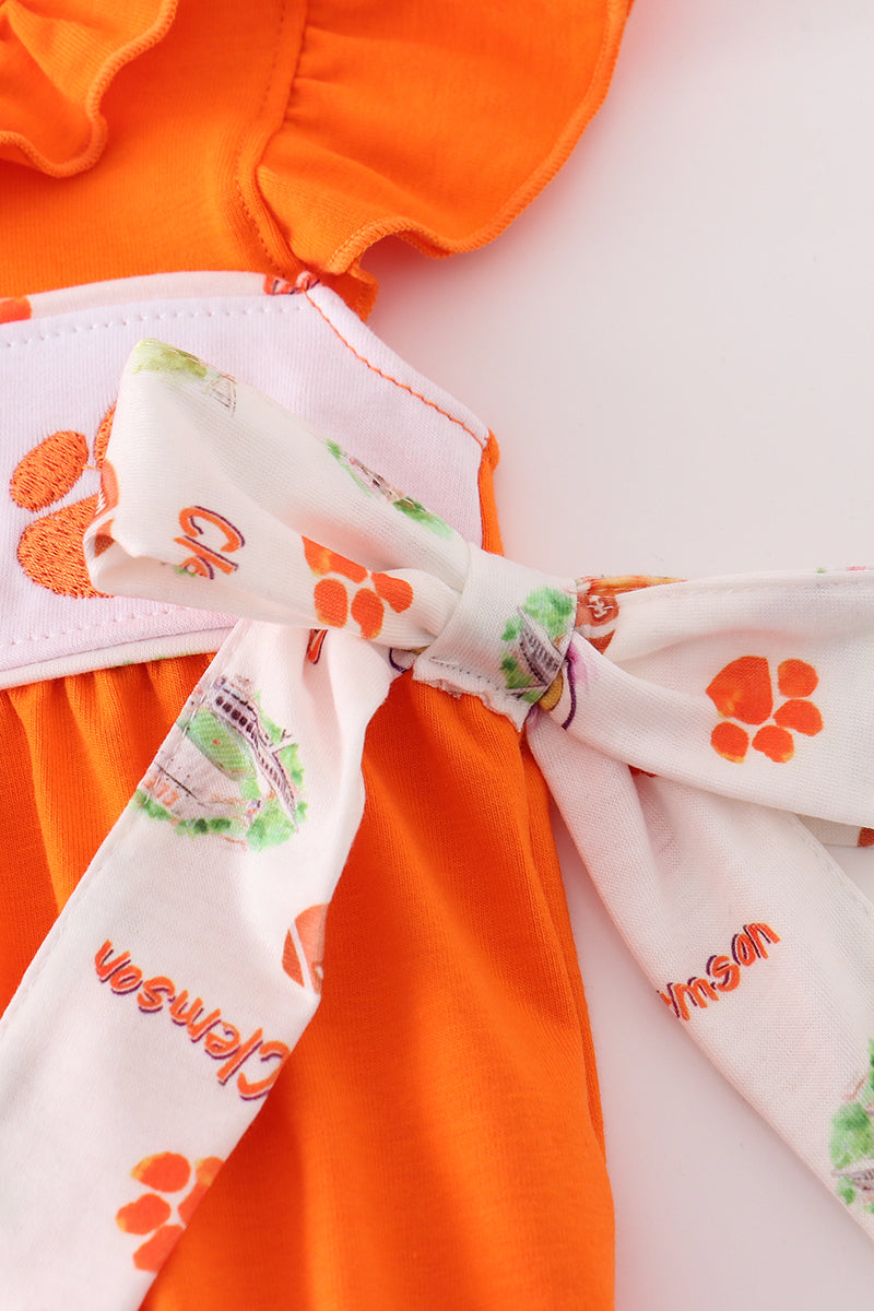 Clemson embroidered girl bubble