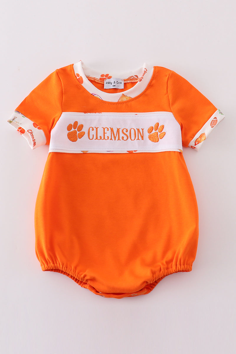 Clemson embroidered boy bubble